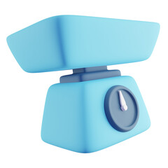 3D Illustration of Blue Weight Scale