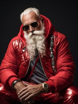 Cool and fashion Santa Claus, christmas