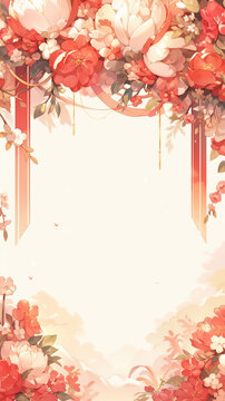 Decorative background of Chinese traditional festival Mid-Autumn Festival,created with generative ai tecnology.