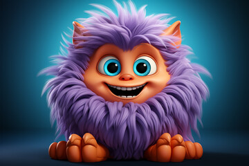 3d cute cartoon semi monster realistic 3d monster 