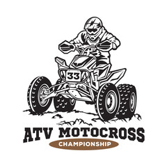 ATV Racing extreme sport, good for t shirt design and racing event logo 