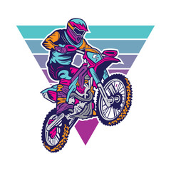 Motocross Enduro Climb vector illustration, perfect for t shirt design and championship event logo design