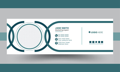 Modern Minimal creative professional corporate Email Signature Design Template in Rectangle size. 
