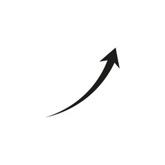 Geometric arrow semicircular rounded curved shape. © Siarhei