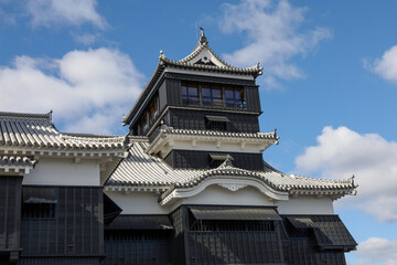 Fototapeta na wymiar The Famous Landscape vintage building of Kumamoto Castle in Northern Kyushu, Japan.