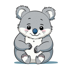 Obraz premium A vector of a cute Koala in black and white coloring transparent white background PNG