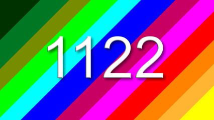1122 colorful rainbow background year number