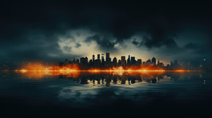 Obraz premium The Desolate Echoes: Dystopian Apocalyptic City as Envisioned by Generative AI