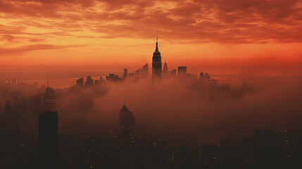 Obraz premium The Desolate Echoes: Dystopian Apocalyptic City as Envisioned by Generative AI