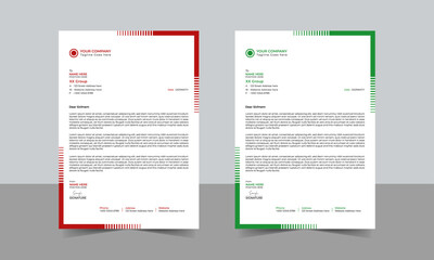 Fototapeta na wymiar Abstract Letterhead Design Modern Business Letterhead Design Template, Clean and professional corporate company business letterhead template design