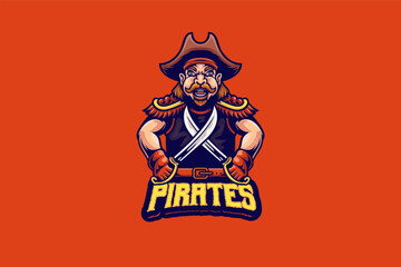 Pirate mascot logo template