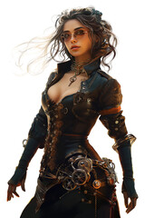 Girl dressed in steampunk style - 647729368