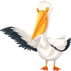 illustration of a pelican.pelican cartoon isolated on white.pelican cartoon isolated