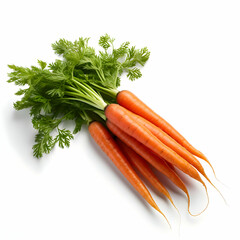 Isolated bunch of carrots on a white background. High quality