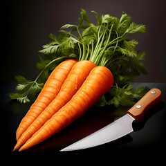 Isolated bunch of carrot on white background. High quality