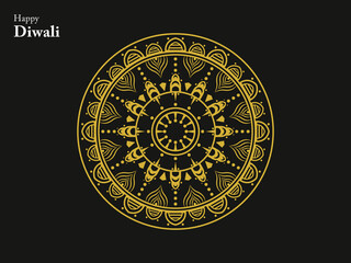 happy diwali hindu traditional ornament lamp festival india element mandala chinese buddha ethnic