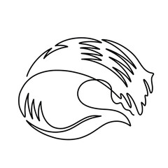 Vector continuous one line Sea wave illustration