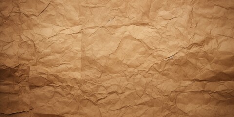 Fototapeta premium Brown recycled kraft paper crumpled vintage texture