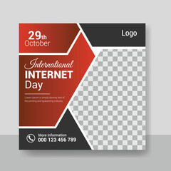 International Internet Day social media post design template