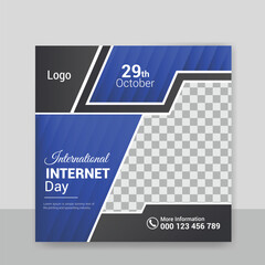 International Internet Day social media post design template