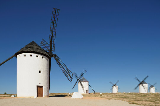 Windmills Of La Mancha; Campo De Criptana, Ciudad Real, Castilla La- Mancha, Spain