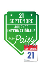 paix - journée internationale de la paix - 21 septembre