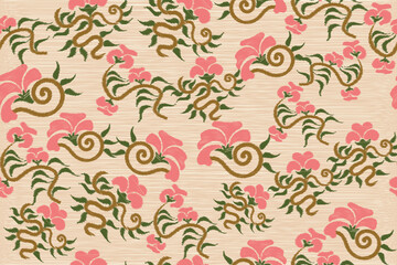 Beautiful seamless embroidered floral motif