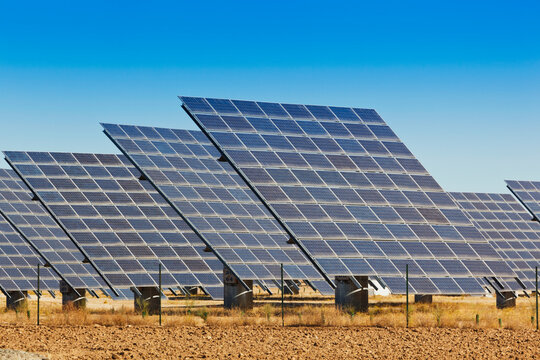 Solar Energy Collection Panels Near Orgaz; Toledo Province, Castilla La Mancha, Spain