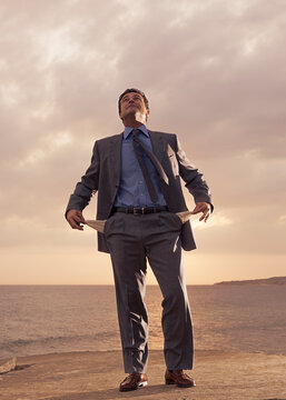 A Businessman With Empty Pockets; Tarifa, Cadiz, Andalusia, Spain