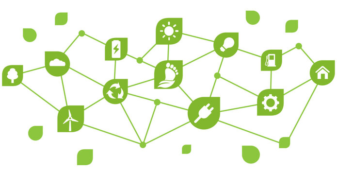 Sustainability Environment Green Energy. Connecting the elements renewable , ecology, green, energy environmental. Vector template background, banner.