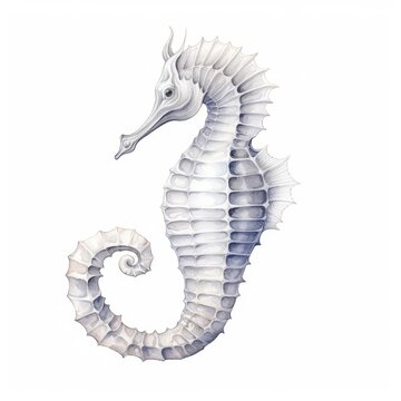 seahorse drawing isolated on white background