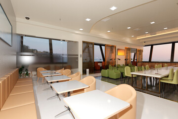 3D Rendering Airport Lounge