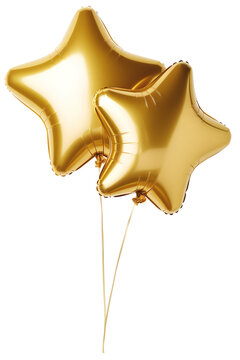 Fototapeta Gold star balloon for party and celebration