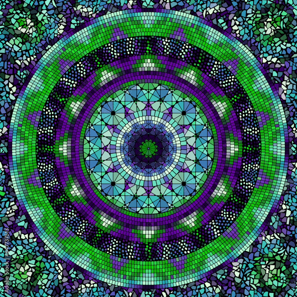 Aufkleber vector seamless mosaic art pattern. art background. mandala image