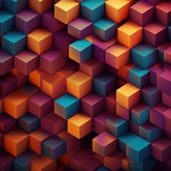 Fototapeta na wymiar 3d colorful cube pattern background