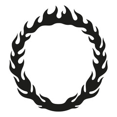 Vector fire in shape of circle. Isolated ilustration.