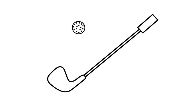 animated sketch of a golf club and golf ball