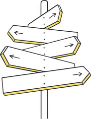 海外の複雑な道路標識のイラスト素材