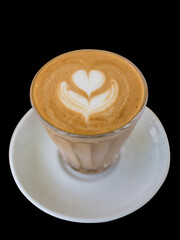 isolated latte art tulip trait in a glass