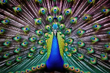 Peacock with Spread Feathers