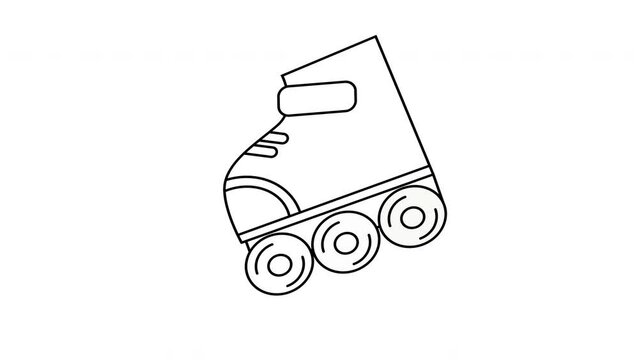 animated sketch of moving roller skates