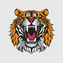 tiger head sport logo design vector icon	