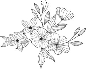 Hand drawn floral arrangement