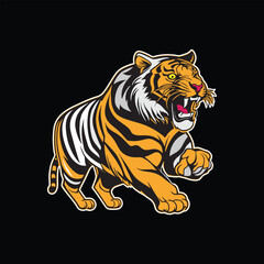 tiger mascot running logo