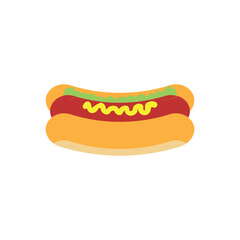 Hot Dog Illustration with Simple Design. Isolated Vector