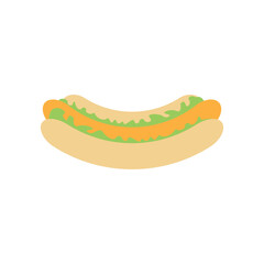 Hot Dog Illustration with Simple Design. Isolated Vector