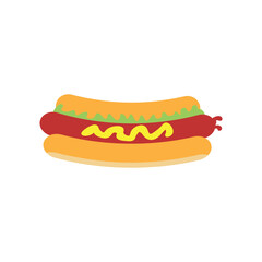 Hot Dog Illustration with Simple Design. Isolated Vector