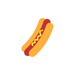 Hot Dog Illustration with Simple Design. Isolated Vector