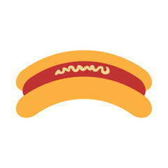 Hot Dog Illustration with Simple Design. Isolated Vector