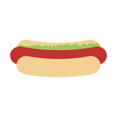Hot Dog Illustration with Simple Design. Isolated Vector